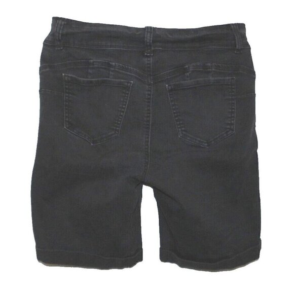 WAX black denim cuffed jean shorts Butt Love women's size L 30" waist, 8" inseam - Picture 3 of 4